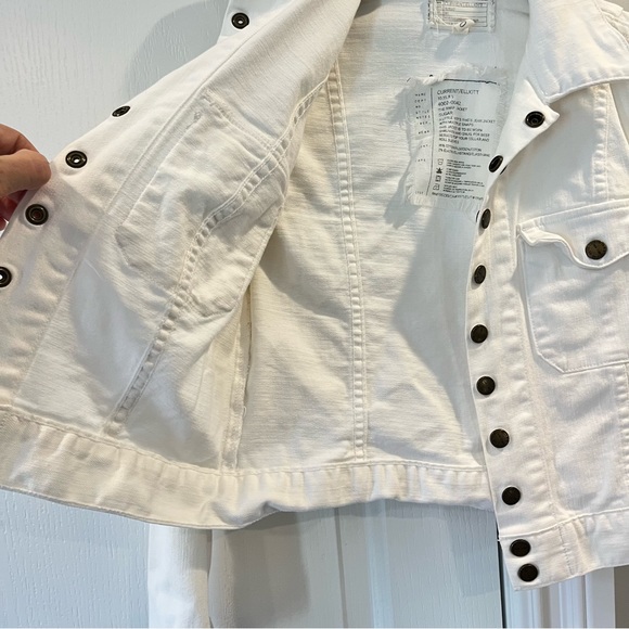 Current Elliott White Jean Jacket Size 0 - Picture 5 of 6